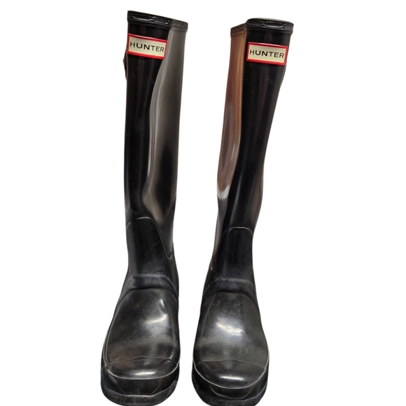 Hunter Original Tall Glossy Waterproof Rain Boots Unisex Size 5F 4M - Picture 1 of 7